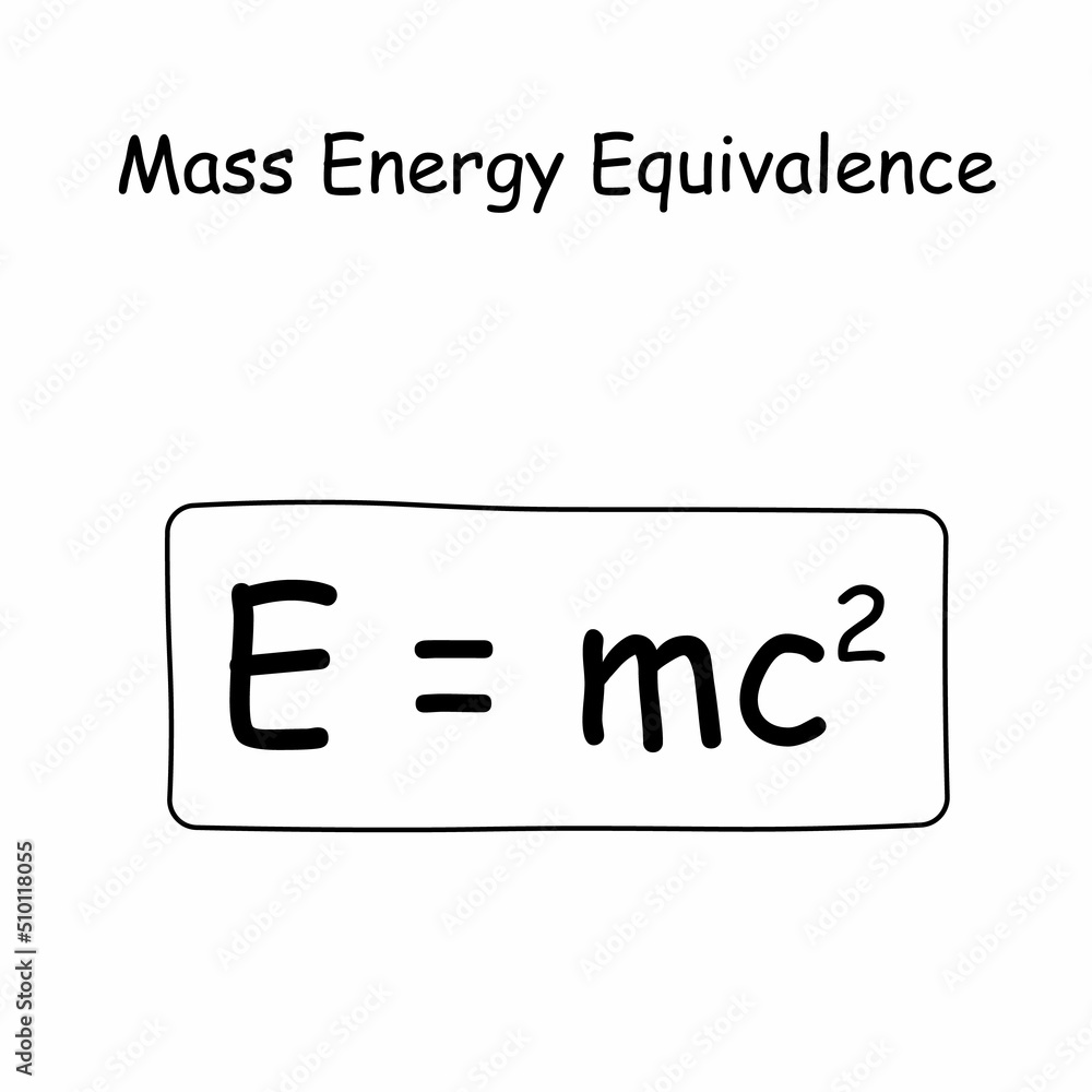 Obraz premium Mass enegry equivalence formula in physics