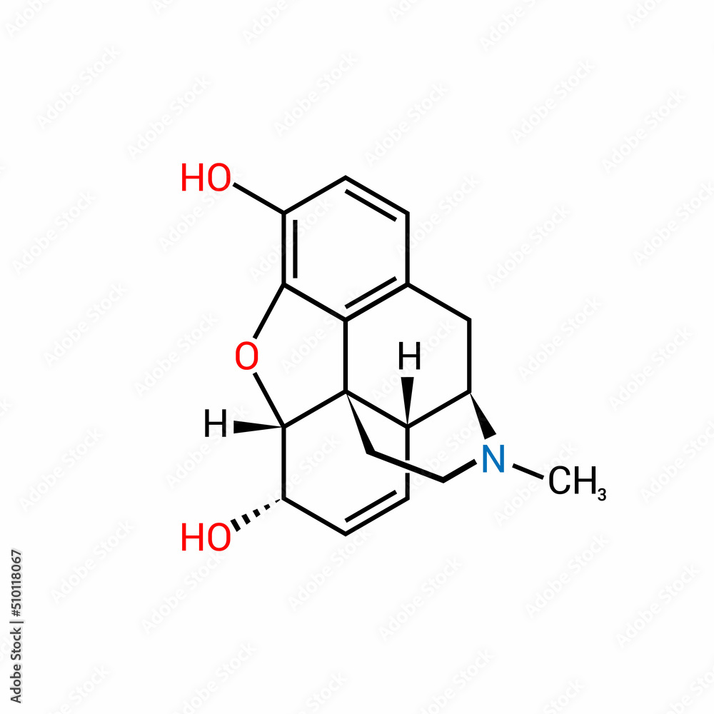 chemical structure of Morphine (C17H19NO3) chemical structure of Morphine (C17H19NO3)