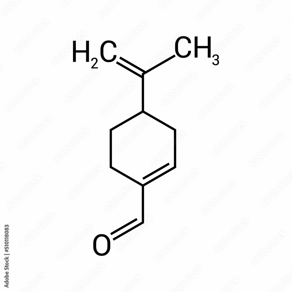 chemical structure of Perillaldehyde (C10H14O) chemical structure of Perillaldehyde (C10H14O)