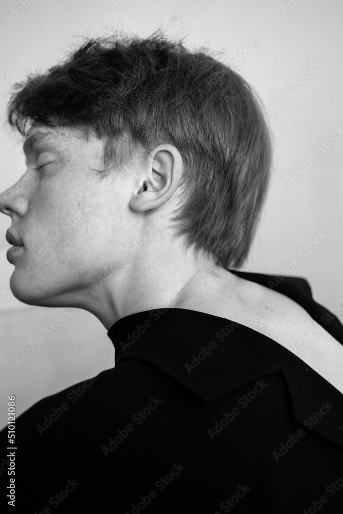 monochrome portrait of a guy in the studio monochrome portrait of a guy in the studio