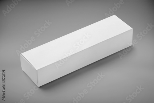 Whyte present box isolated on light grey background. High resolution. photo