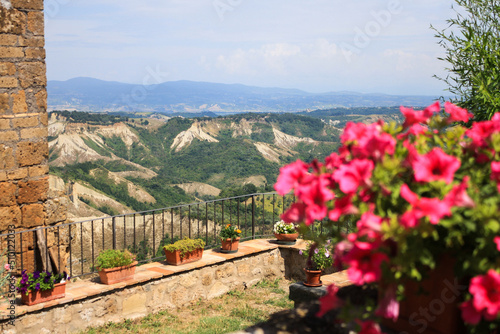 Beautiful panoramic view of famous Civita di Bagnoregio, Lazio, Italy