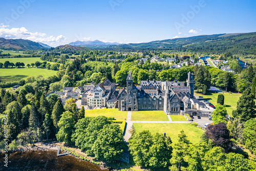 Tableau sur toile Highland Club Scotland from a drone, Fort Augustus, Loch Ness, Highland, Scotlan