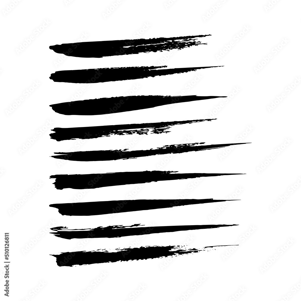 Black ink grunge brushes vector