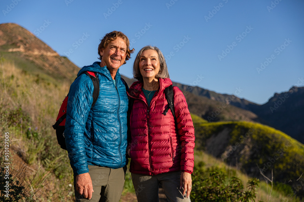 Hiking Couple Pose For A Photo