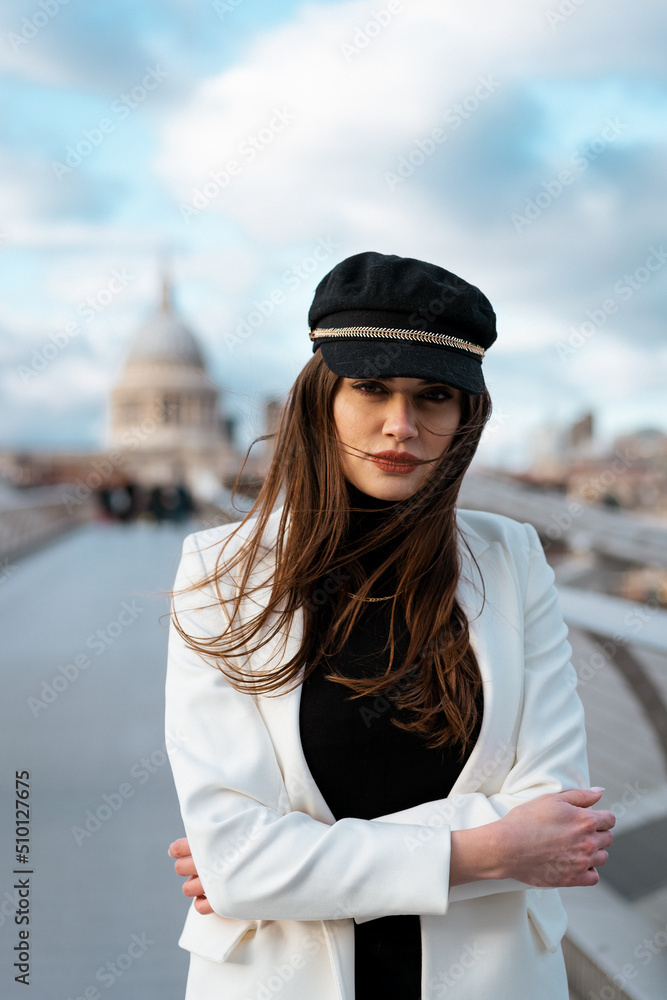Female tourist in London Female tourist in London