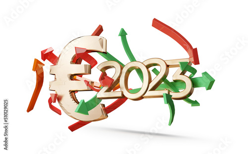 year 2023 symbol and Euro s...