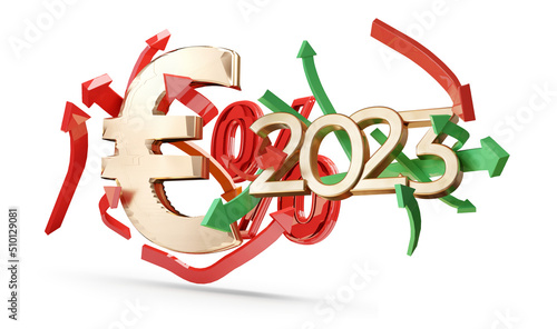 2023 golden symbol and Euro...