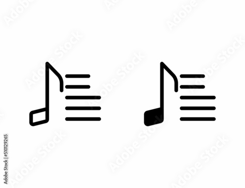 song lyrics icon. outline icon and solid icon