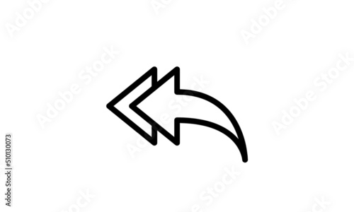 reply all arrow icon vector simple minimalist with white background