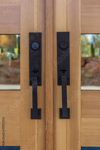 Closeup of Modern Door Handles photo