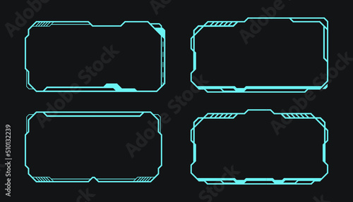 Futuristic frame hud set