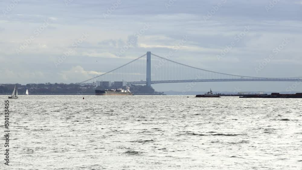 Verazzano Narrows Bridge in New York connecting brooklyn and Staten Island Verazzano Narrows Bridge in New York connecting brooklyn and Staten Island
