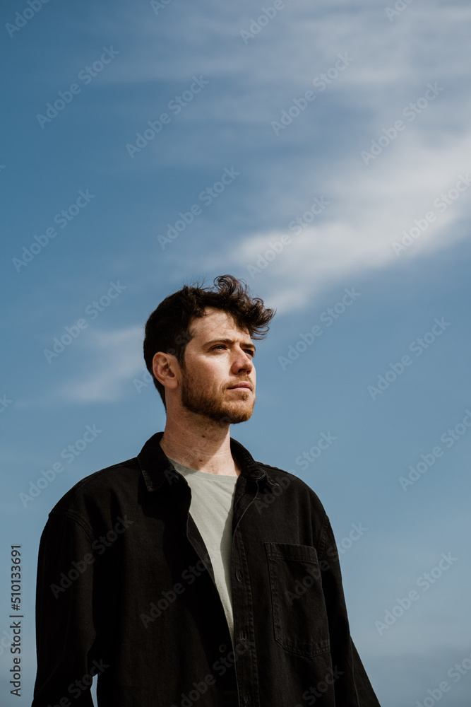 Fashion Portrait of handsome serene man outdoors Fashion Portrait of handsome serene man outdoors