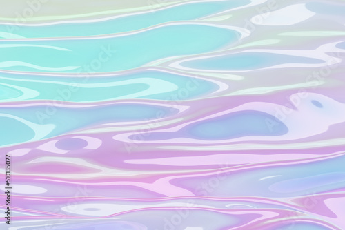 3D iridescent background with pastel pink and blue colors photo