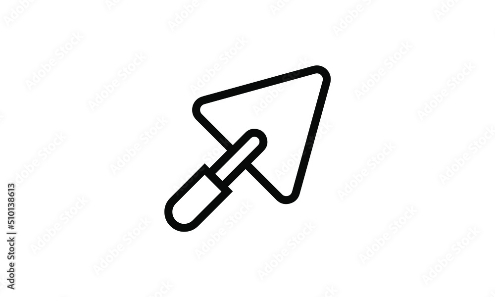 construction trowel icon vector simple outline style with white background construction trowel icon vector simple outline style with white background