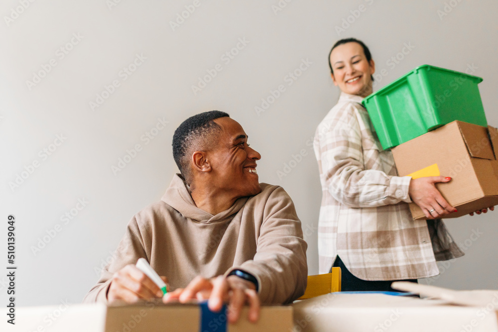 Man and Woman Moving Together 