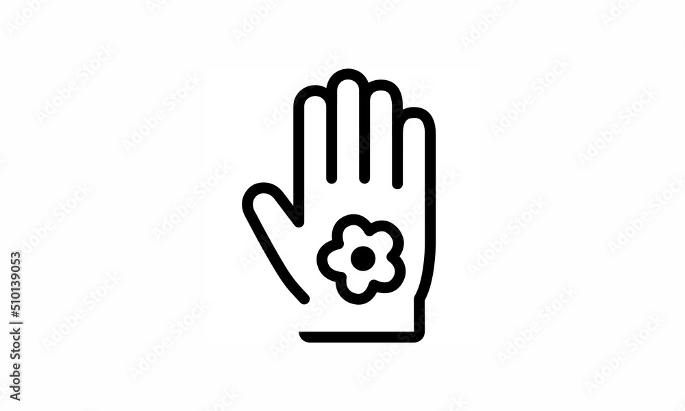 garden glove icon vector simple outline style with white background garden glove icon vector simple outline style with white background