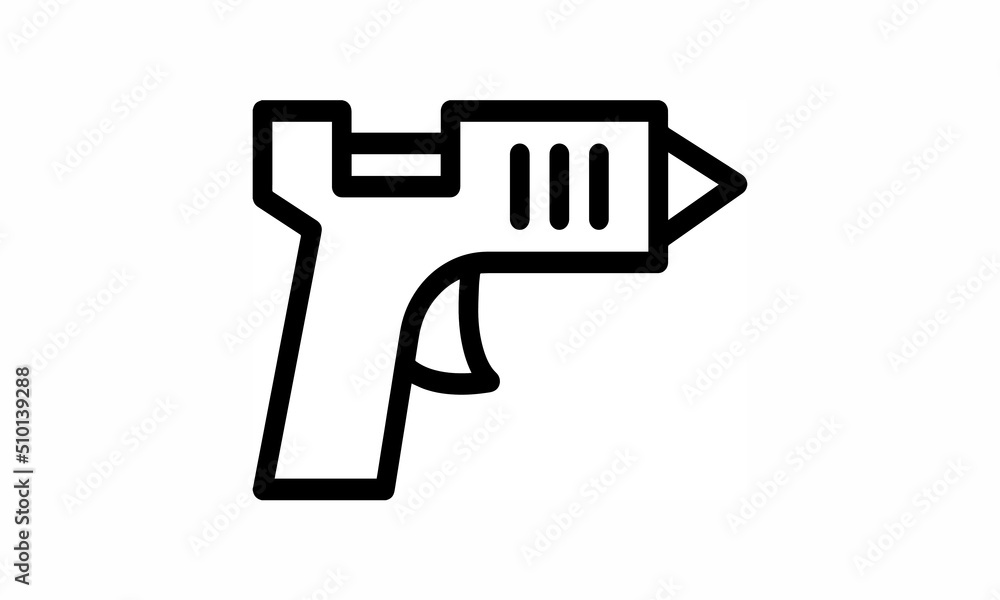 hot glue gun icon vector simple outline style with white background hot glue gun icon vector simple outline style with white background