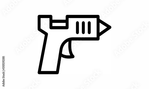 hot glue gun icon vector simple outline style with white background