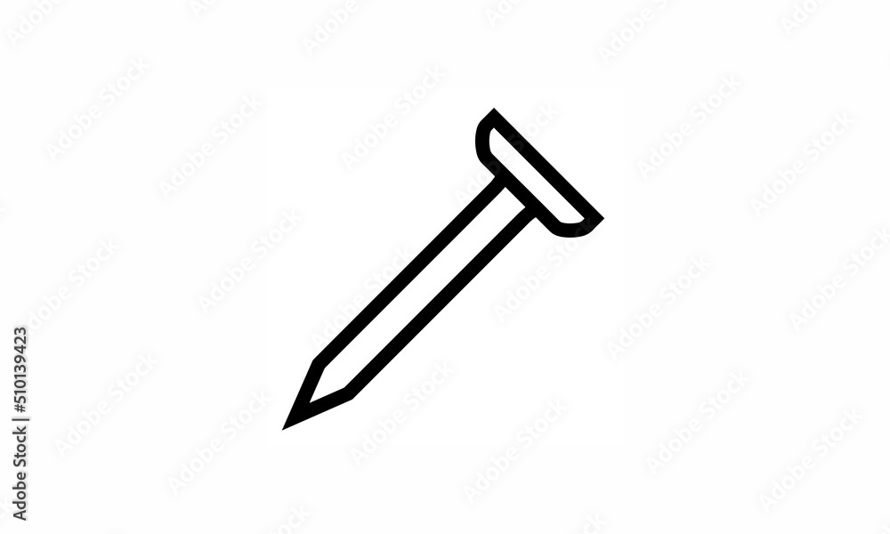 nail icon vector simple outline style with white background nail icon vector simple outline style with white background
