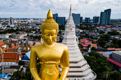 Large golden buddha statue in Thailand photo