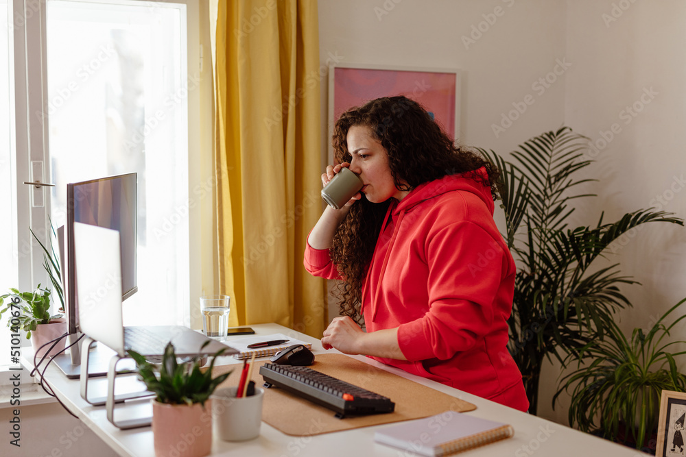 Woman working at home Woman working at home