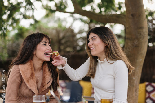 Friends at mexican restaurant photo