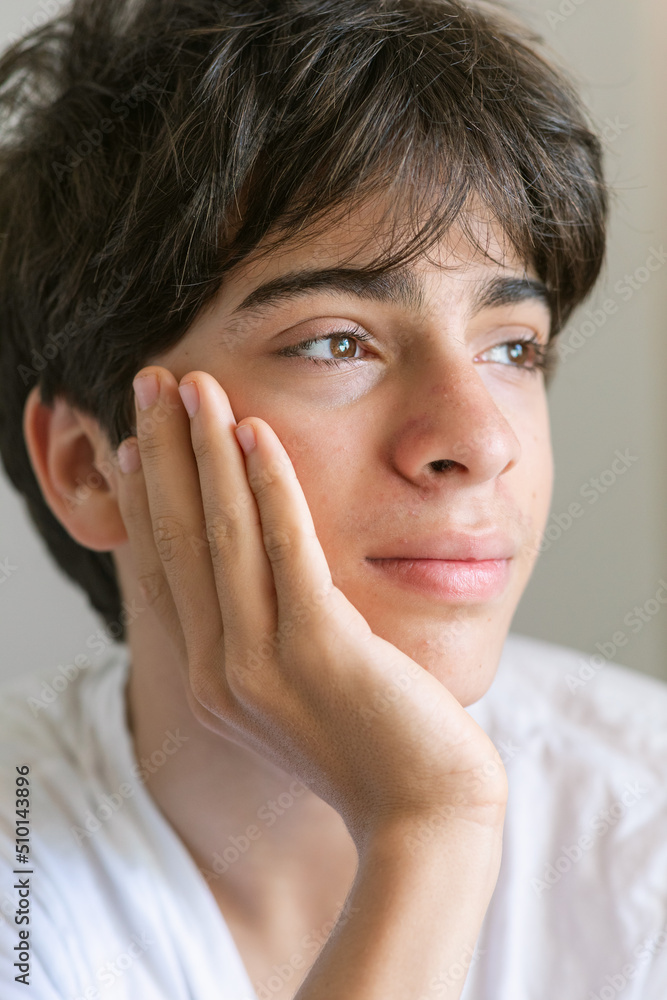 Dreamy teenager looking away portrait Dreamy teenager looking away portrait