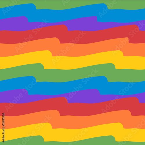 Vector seamless pattern. Gay pride, flag, diversity colors. Ideal for a print. Colorful. Homosexuality, respect. Repeatable image. Background, backdrop. Gay parade.