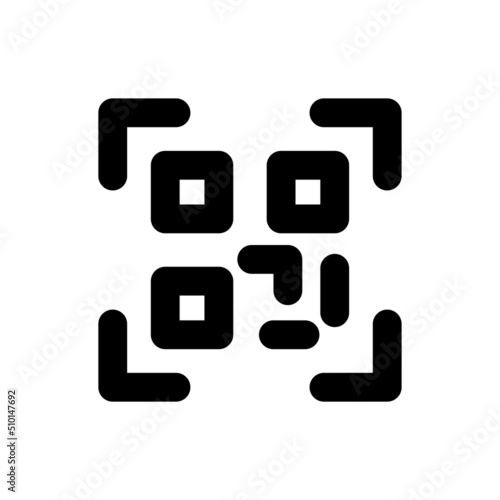 Simple qr code scan icon, Vector outline icon on white background.