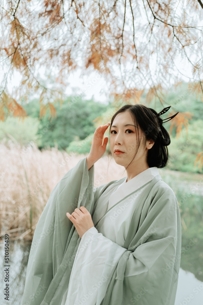 Portrait of Asian woman in traditional Chinese Hanfu Portrait of Asian woman in traditional Chinese Hanfu