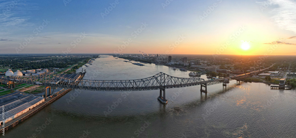 Mississippi River Bridge Baton Rouge Louisiana State Capitol during