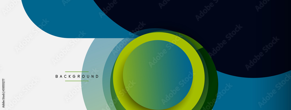 Creative geometric wallpaper. Minimal abstract background. Circles composition vector illustration for wallpaper banner background or landing page Creative geometric wallpaper. Minimal abstract background. Circles composition vector illustration for wallpaper banner background or landing page