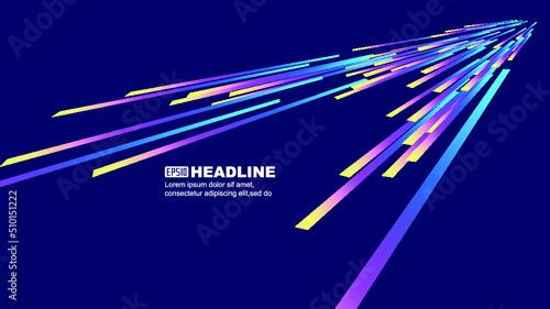 Colorful ribbons converge and disappear into the distance