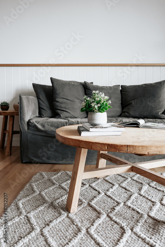 Cosy hygge living room sofa photo