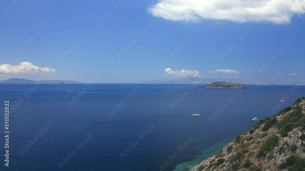 A general aerial look over Gümüşlük Bay, Bodrum. Muğla province, Turkey. A general aerial look over Gümüşlük Bay, Bodrum. Muğla province, Turkey.
