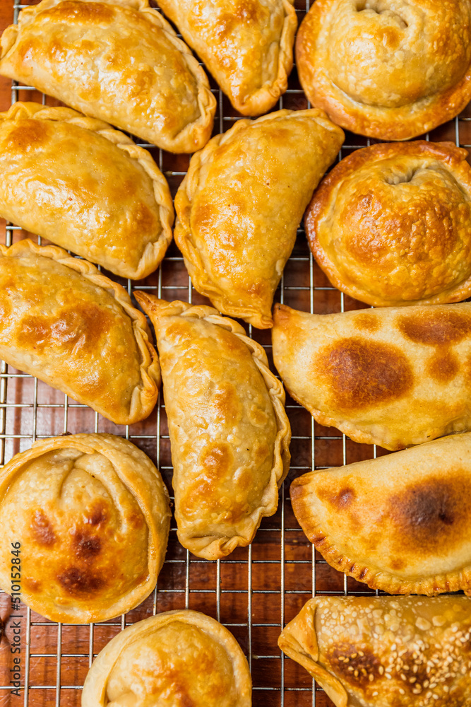 Top view of Argentine empanadas of different sizes Top view of Argentine empanadas of different sizes