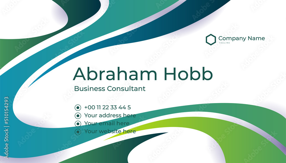 Modern blue and green business card and presentation background design ...