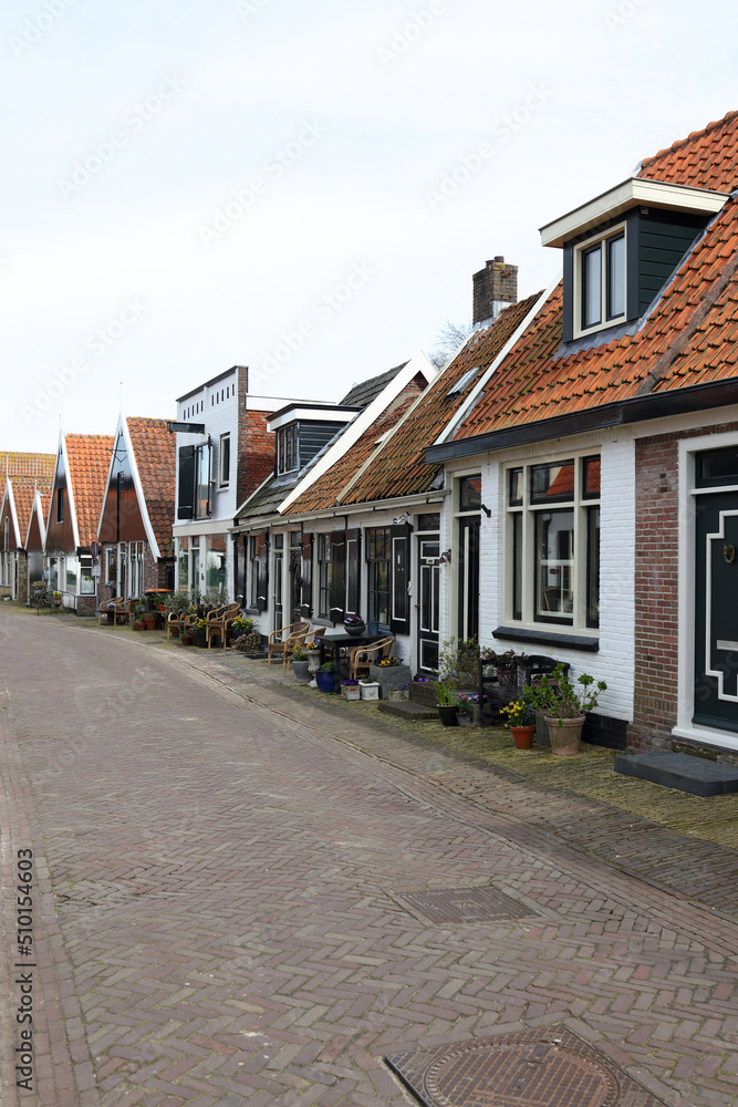 Street with little traditional houses Street with little traditional houses
