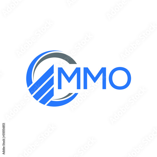 MMO Flat accounting logo design on white  background. MMO creative initials Growth graph letter logo concept. MMO business finance logo design.