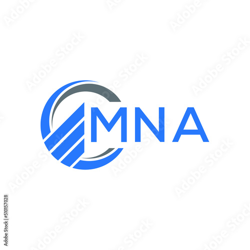 MNA Flat accounting logo design on white  
 background. MNA creative initials Growth graph letter logo concept. MNA business finance logo design.