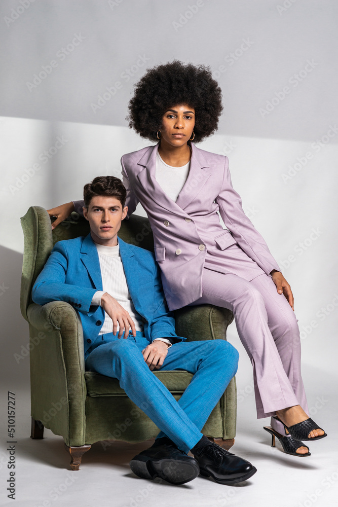 Multiracial couple at studio Multiracial couple at studio