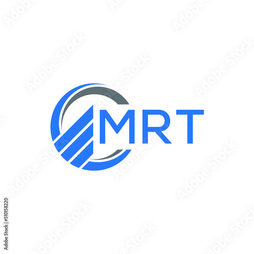 MRT Flat accounting logo design on white background. MRT creative initials Growth graph  letter logo concept. MRT business finance logo design.