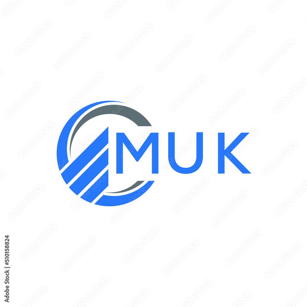 MUK Flat accounting logo design on white background. MUK creative initials Growth graph letter logo concept. MUK business finance logo design. MUK Flat accounting logo design on white background. MUK creative initials Growth graph letter logo concept. MUK business finance logo design.