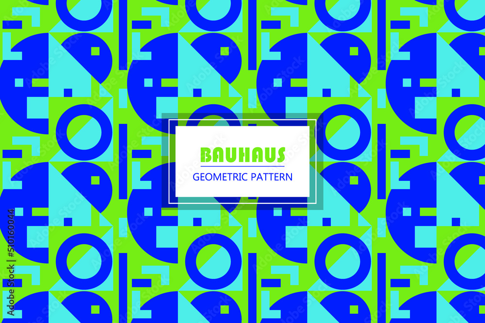 Geometric shapes abstract bauhaus inspired design trend background graphic vector seamless repeat pattern Geometric shapes abstract bauhaus inspired design trend background graphic vector seamless repeat pattern