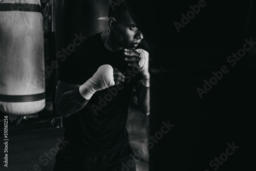 man boxing workout photo