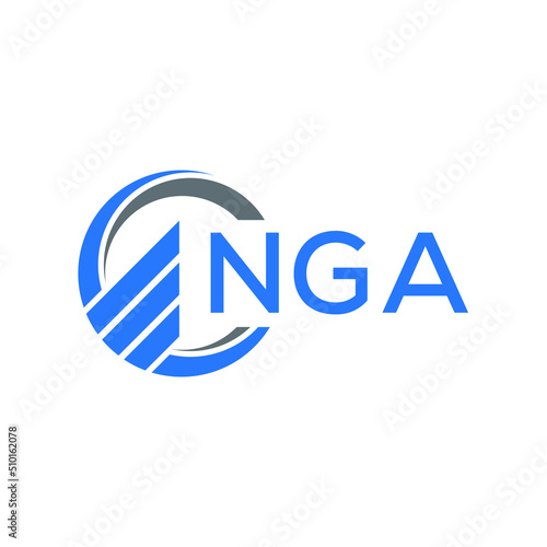 NGA Flat accounting logo design on white background. NGA creative initials Growth graph letter logo concept. NGA business finance logo design.