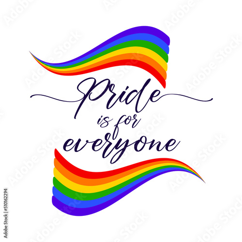 Pride is for everyone Pride color rainbow T-shirt Design Typography Vector Illustration Design Can Print on t-shirt Poster banners Pride month