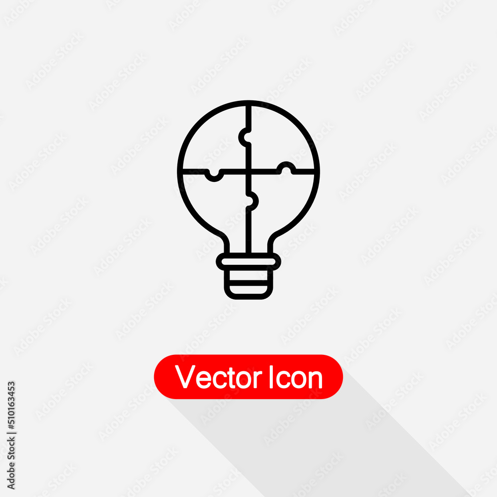 Light Bulb Puzzle Icon, Solution, Innovation Icon Vector Illustration Eps10 Light Bulb Puzzle Icon, Solution, Innovation Icon Vector Illustration Eps10